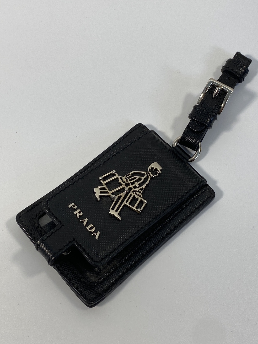 PRADA leather Bellboy Logo Baggage Tag - photo 2