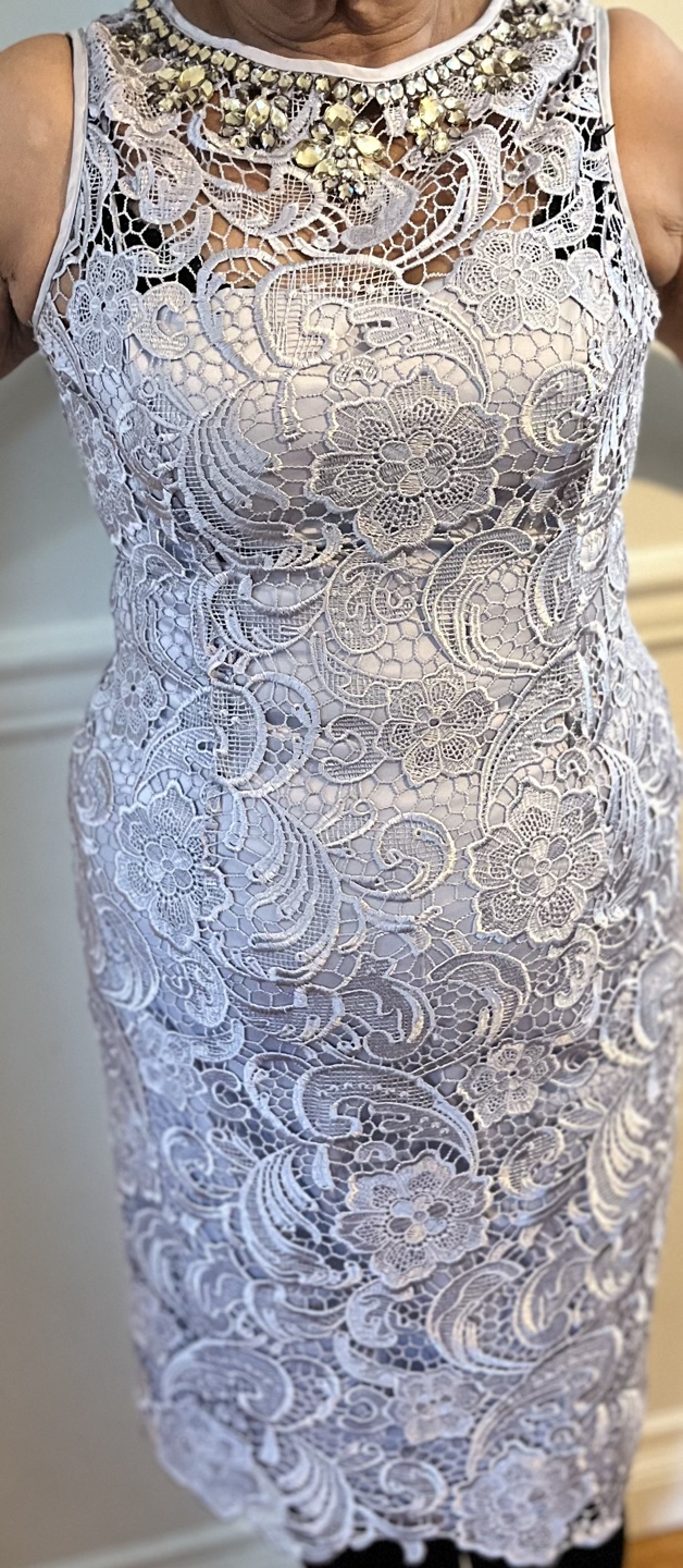Beautiful silver  Lace Dress/ formal dress - photo 2