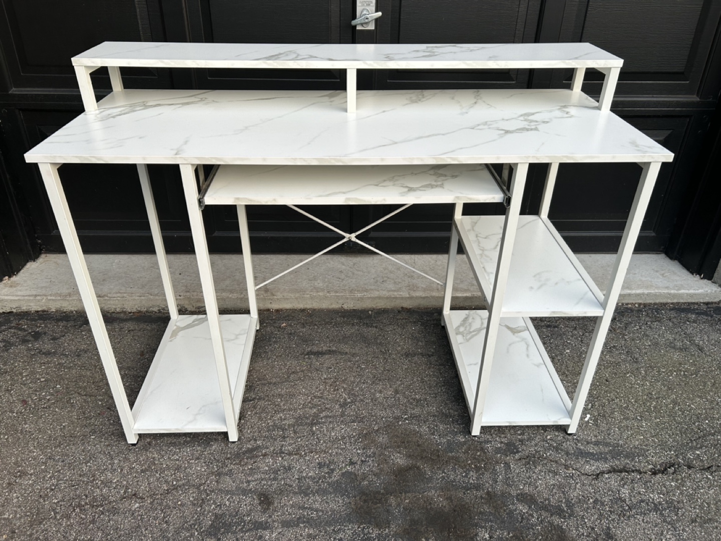 White Marble Computer Desk