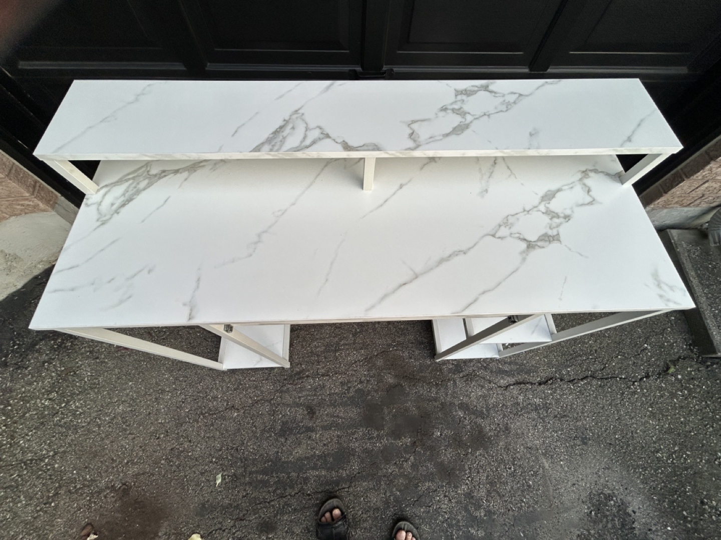 White Marble Computer Desk - photo 4
