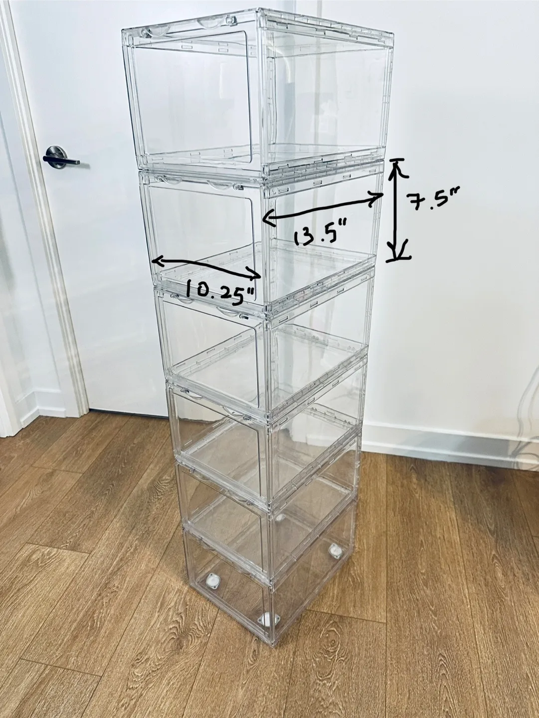 Stackable acrylic shoe boxes (set of 6) thumbnail