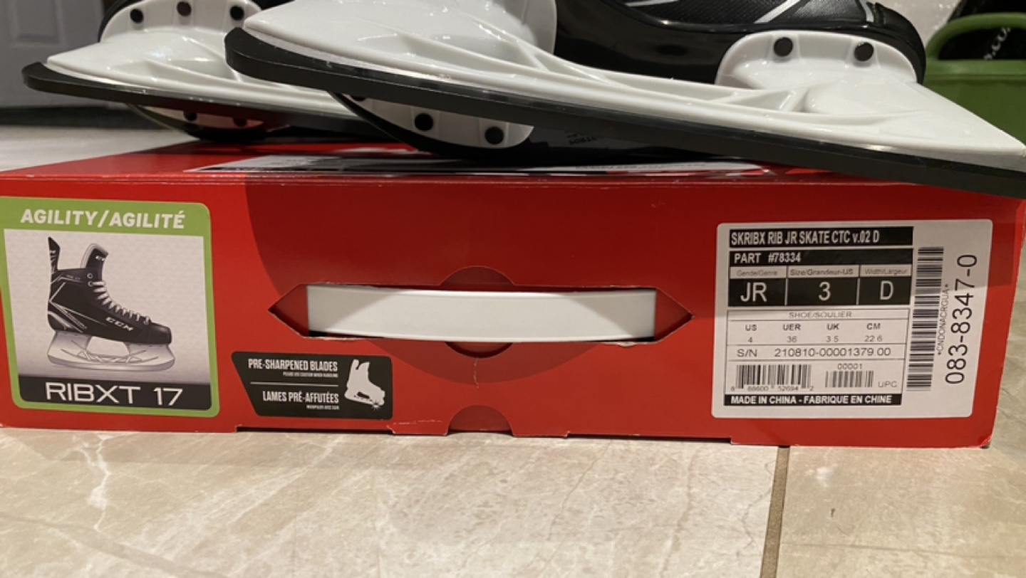 Kids JR Ice Skates Size 3/4 - photo 2