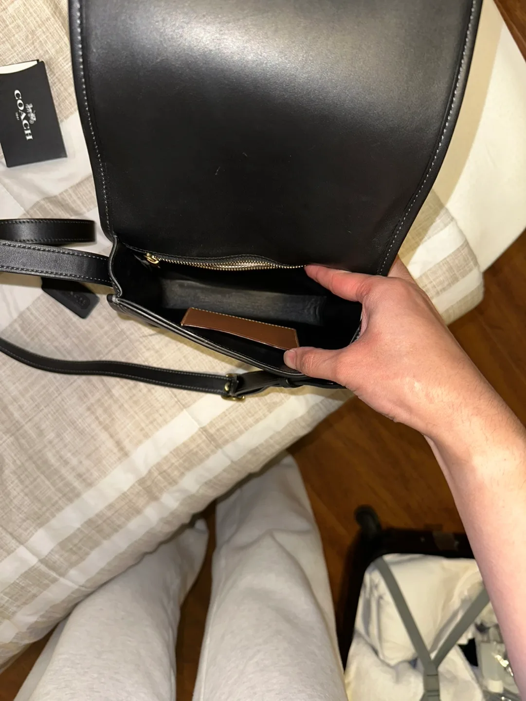 Coach Black Leather Crossbody Bag *ChristmasSelling* image indicator(5)