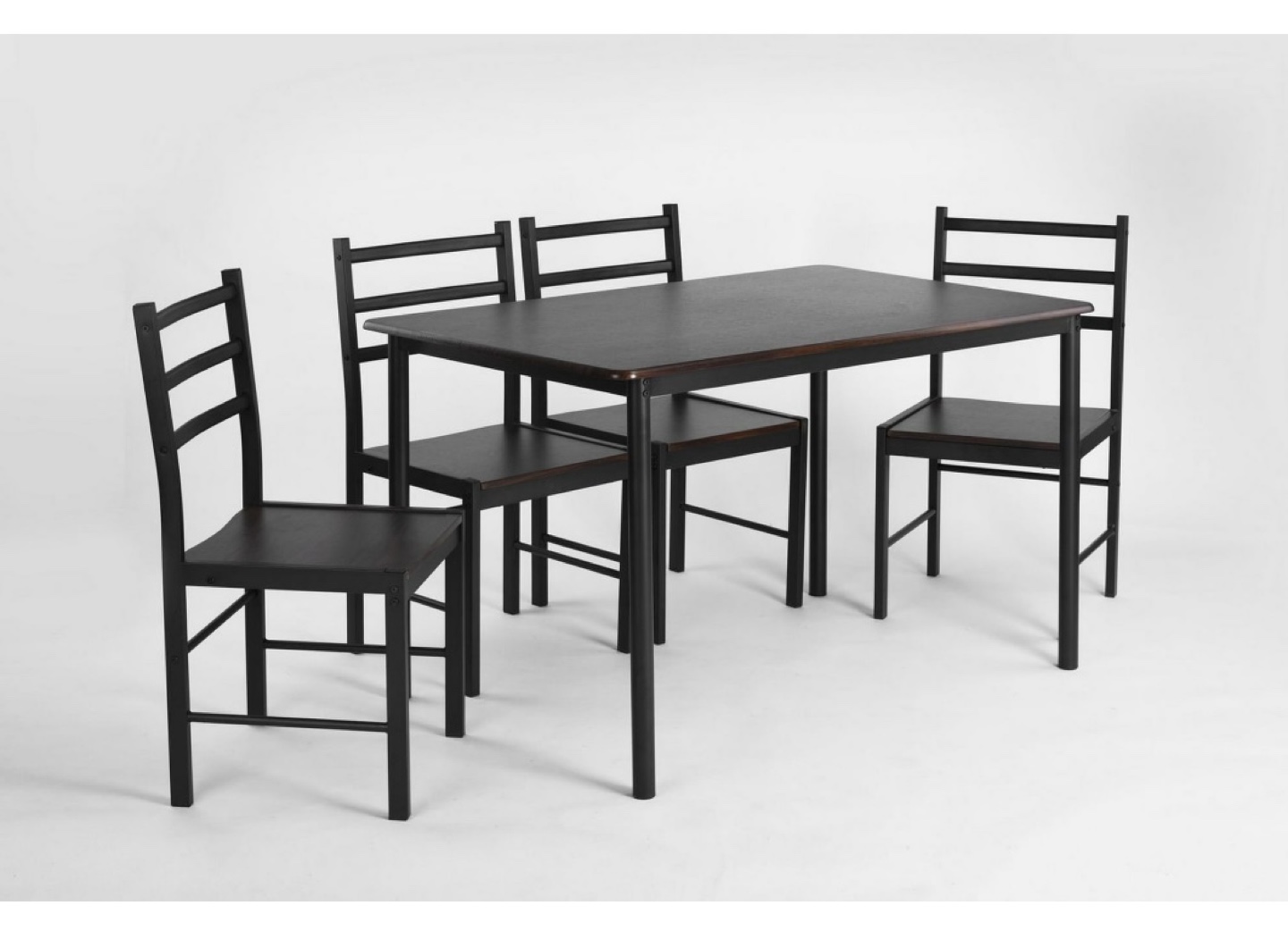 Black Dining Set with 4 Chairs