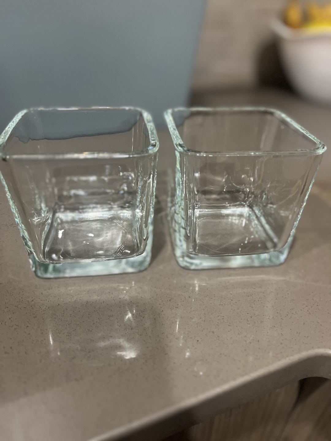 Square Glass Candle Holders
