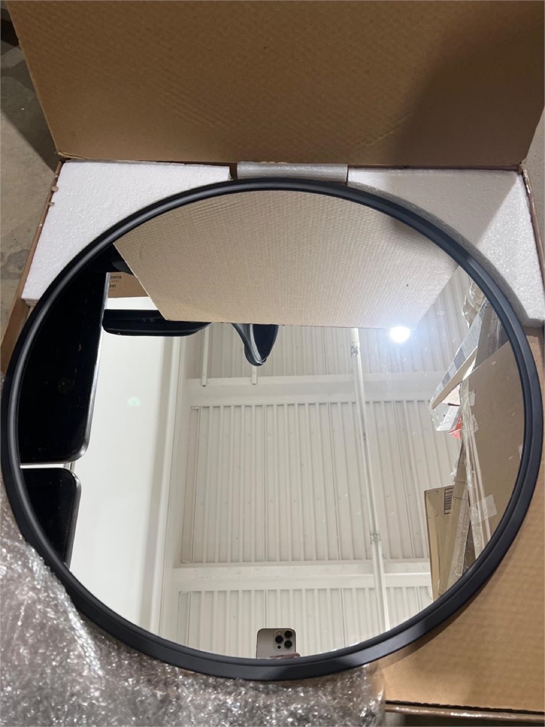 24” black round mirror - photo 2