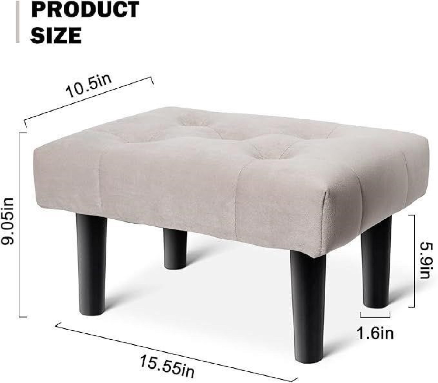 Pair of grey velvet foot stool - photo 3