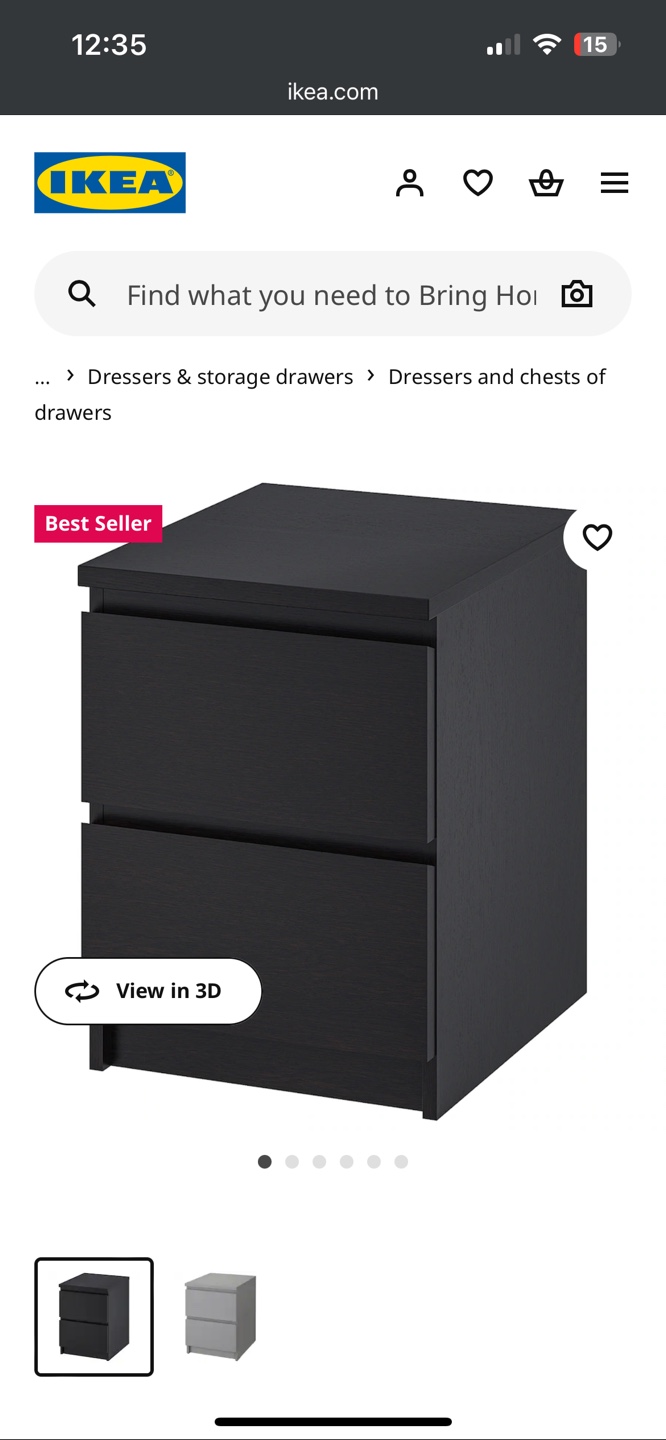 Urgent sale - IKEA MALM 2-drawer Chest, Black-Brown X 2 - photo 3
