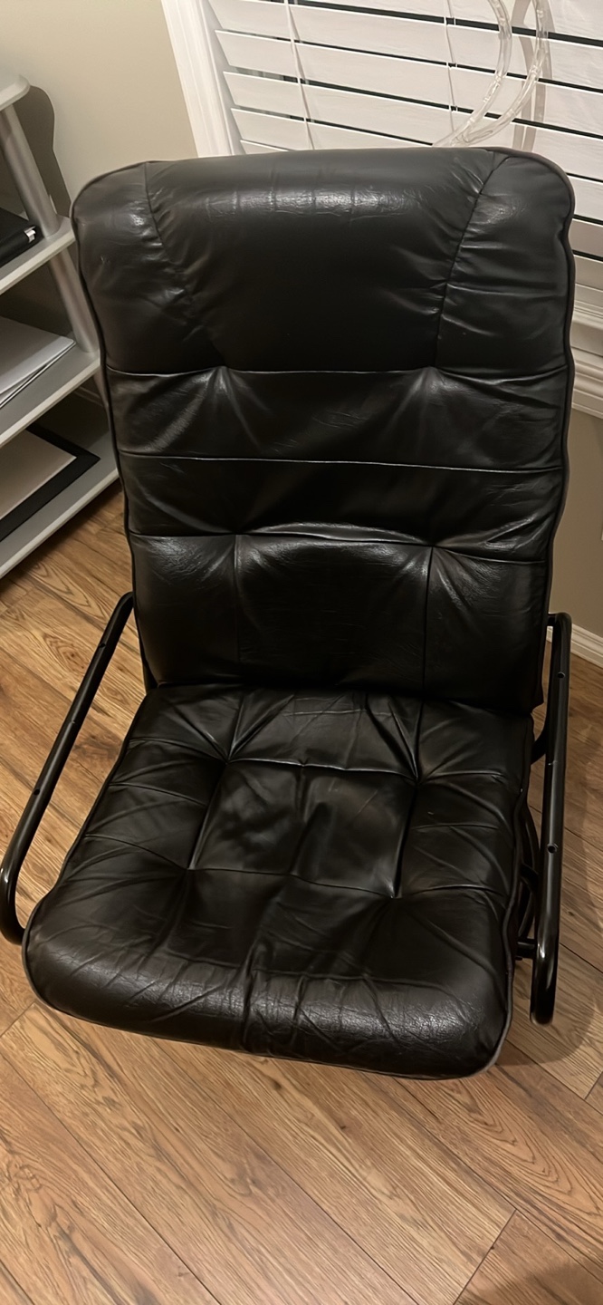 Black Leather Swivel Recliner - photo 2
