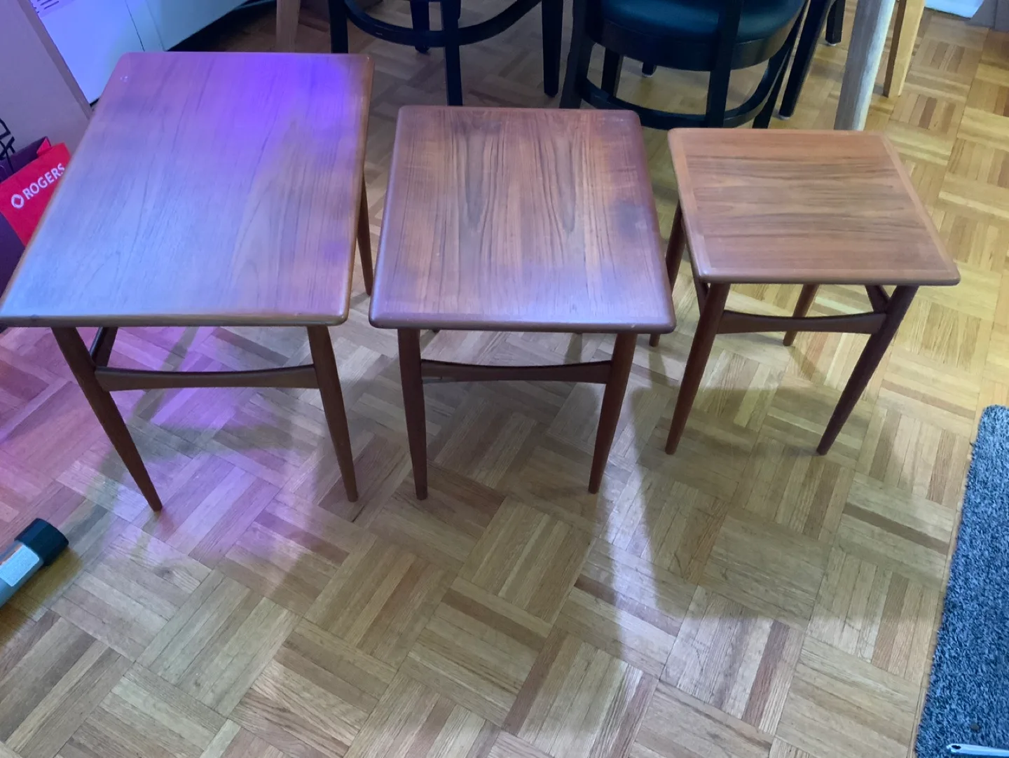 MCM Teak Set of 3 Vintage Nesting Tables image indicator(2)