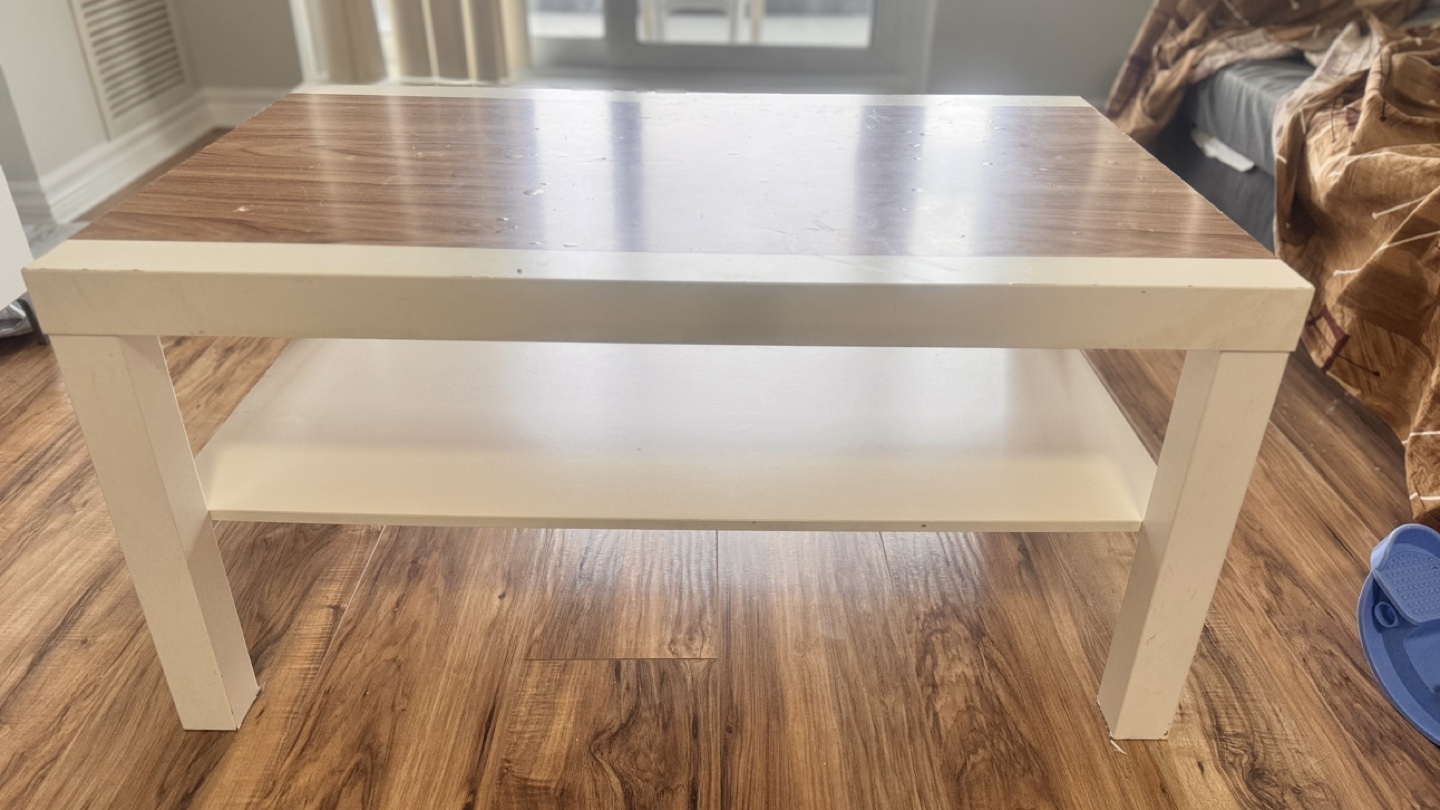 Moving out sale. Coffee Table with Shelf-white. - photo 3