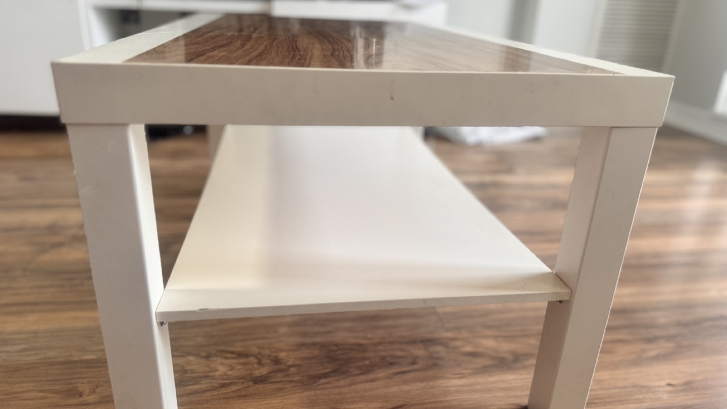 Moving out sale. Coffee Table with Shelf-white.
