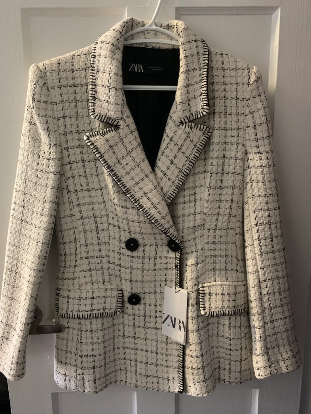 Brand New Double Breasted Textured Weave Jacket thumbnail