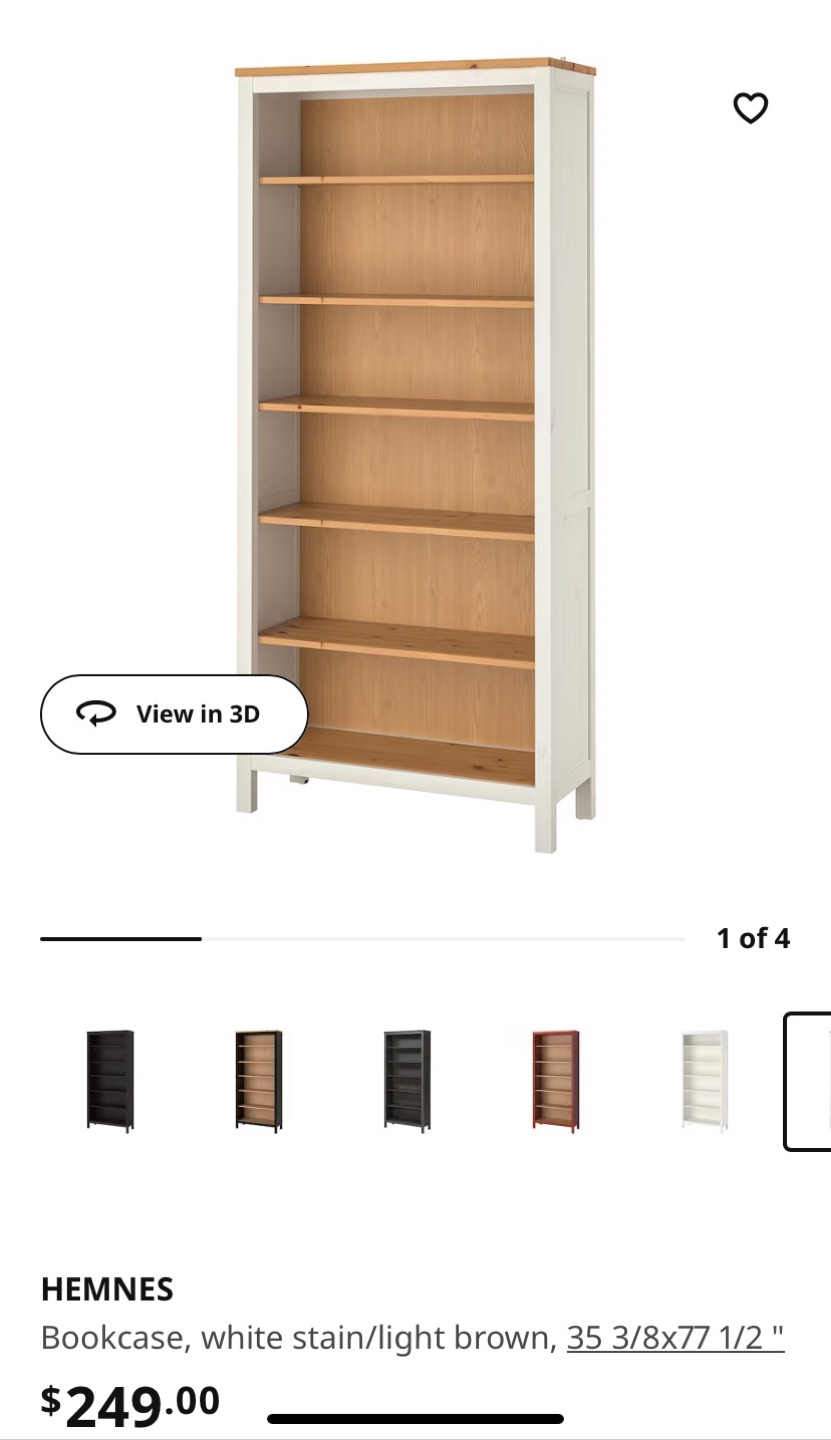 HEMNES Bookcase White Stain/Light Brown - photo 2