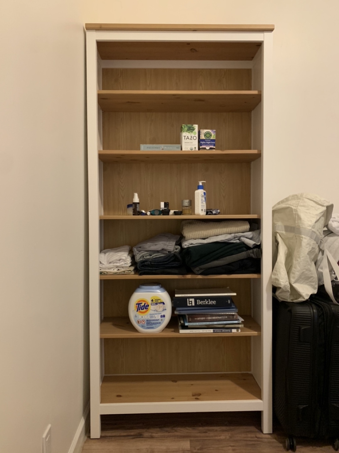 HEMNES Bookcase White Stain/Light Brown