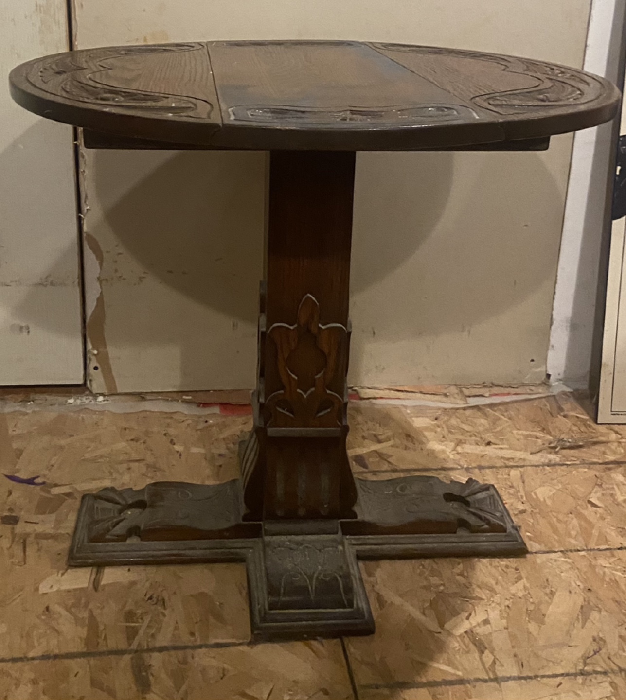 Antique Carved Oak Table - photo 3