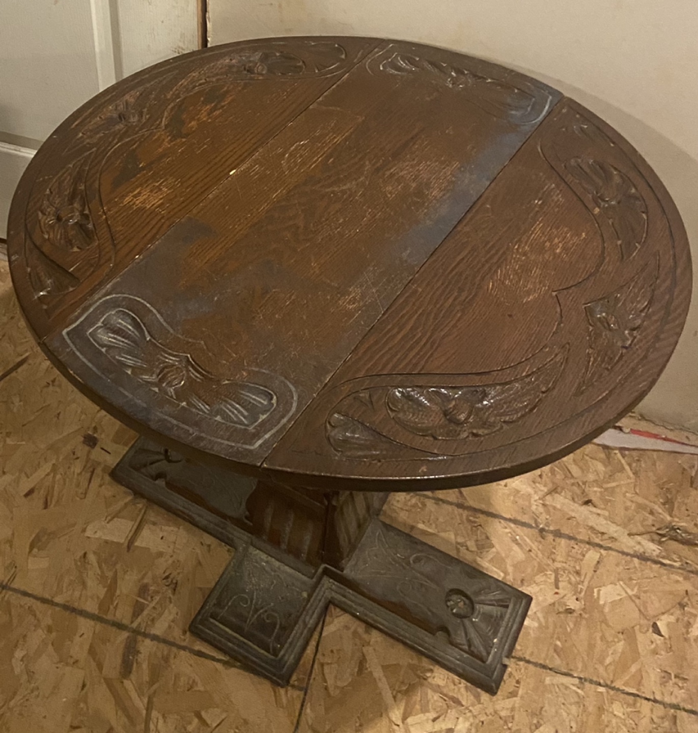 Antique Carved Oak Table - photo 2
