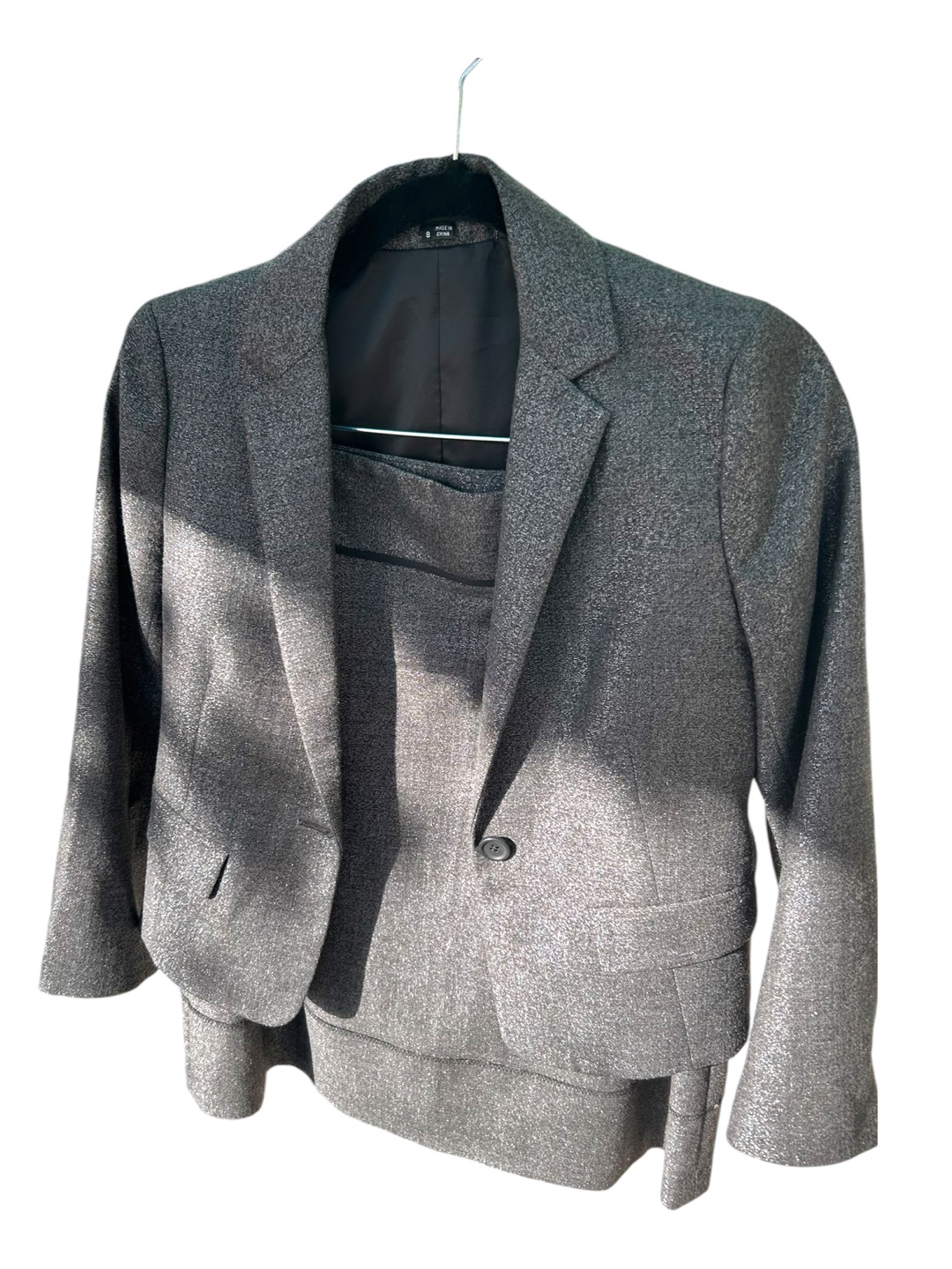 Theory Silver Glitter Blazer and Skirt Set #freecycle