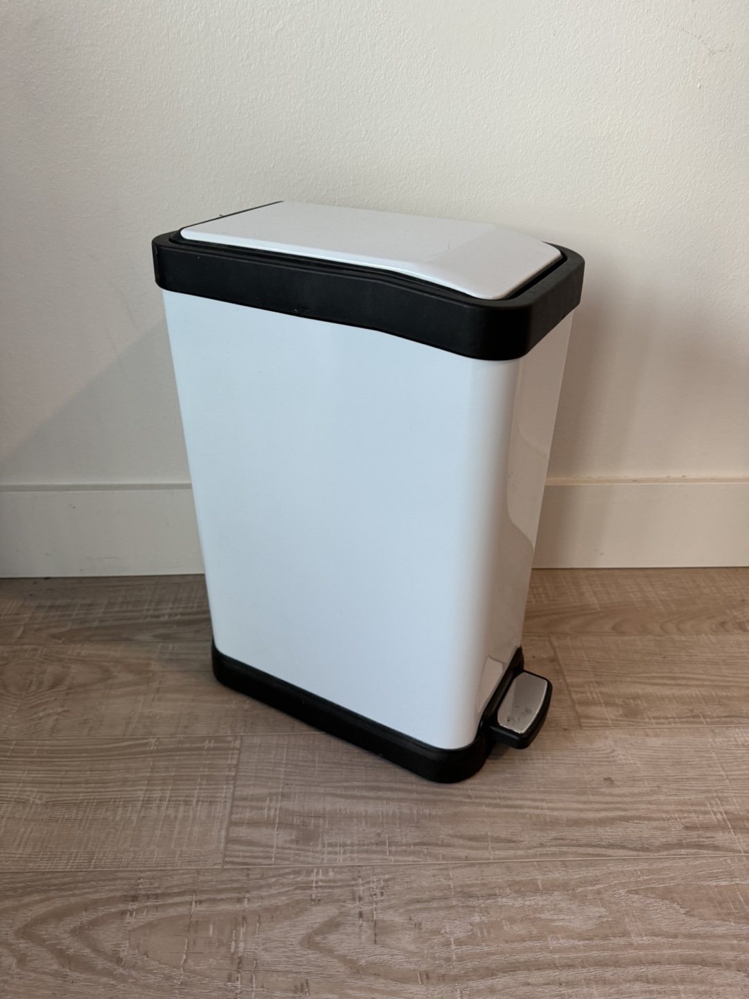 White Step Trash Can