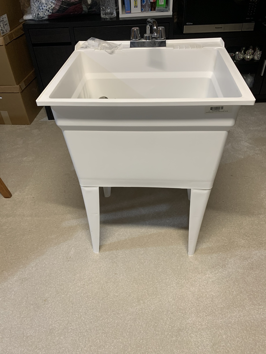 White Layndry Sink with plumbing