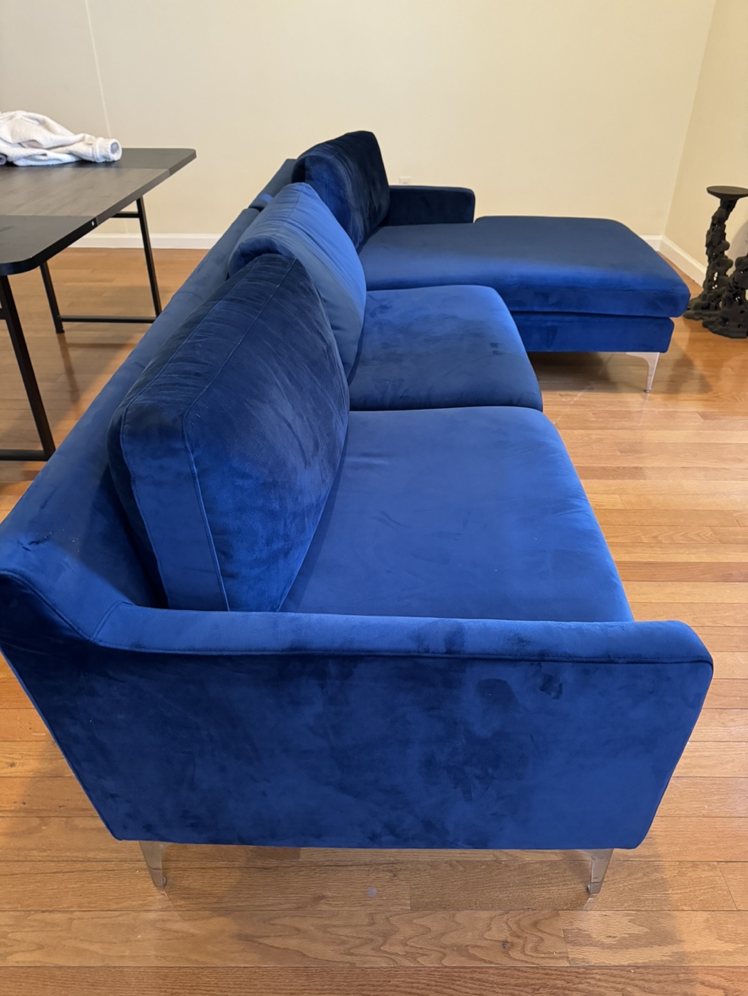 Blue Velvet Sectional Sofa