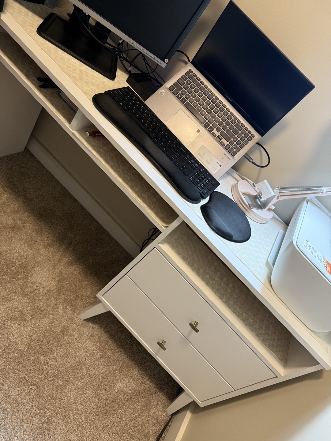 White Desk with Two Drawers - photo 3