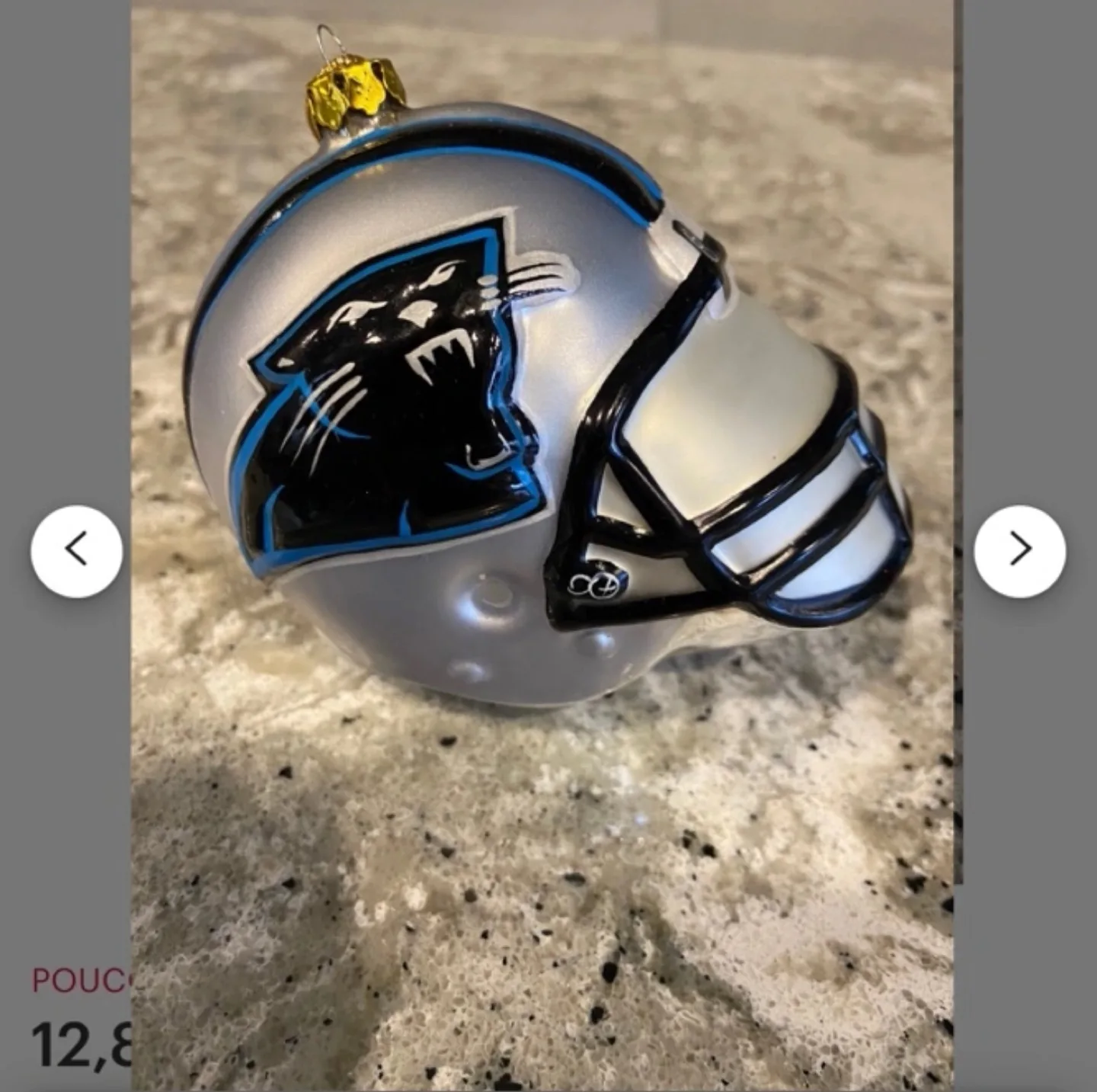Carolina Panthers Football Helmet Ornament thumbnail