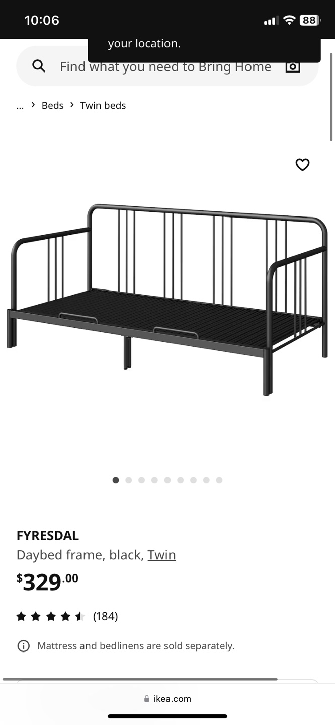 IKEA FYRESDAL Daybed Frame Black Twin - photo 4