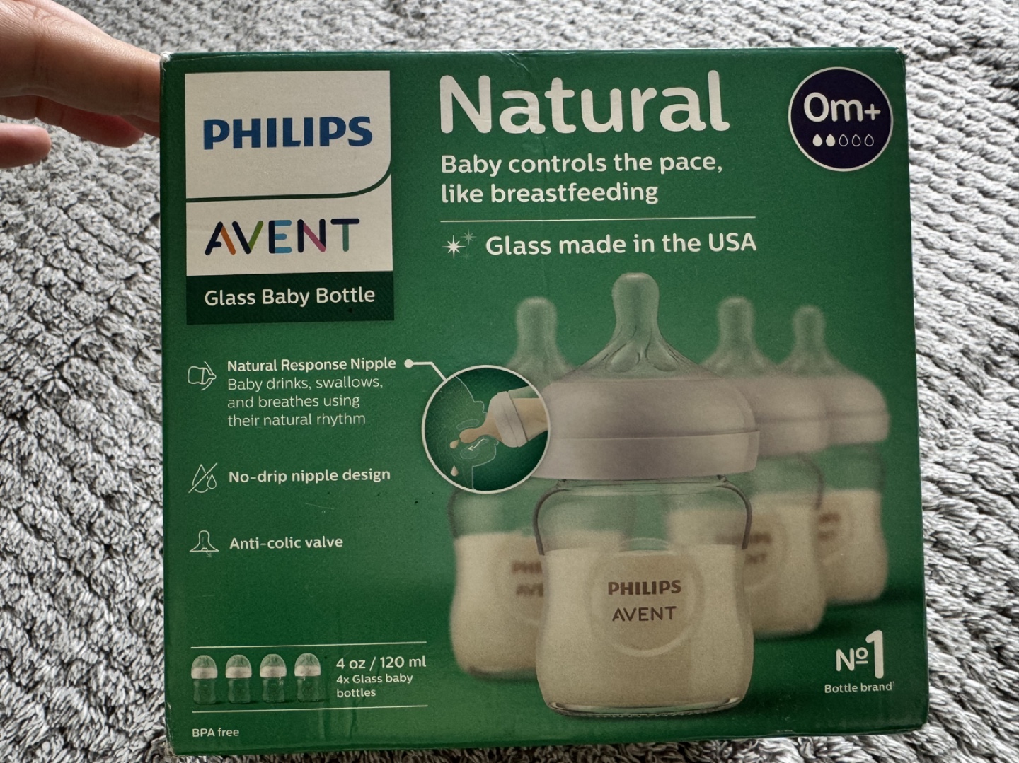 Brand New! Philips Avent Natural Glass Baby Bottles