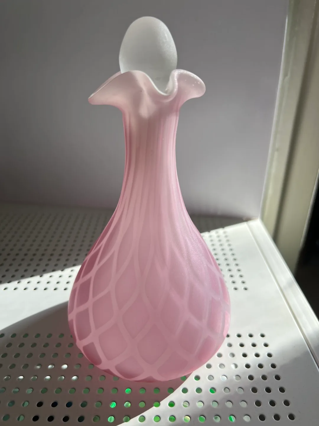 Vintage Pink Venetian Glass Bottle image indicator(2)
