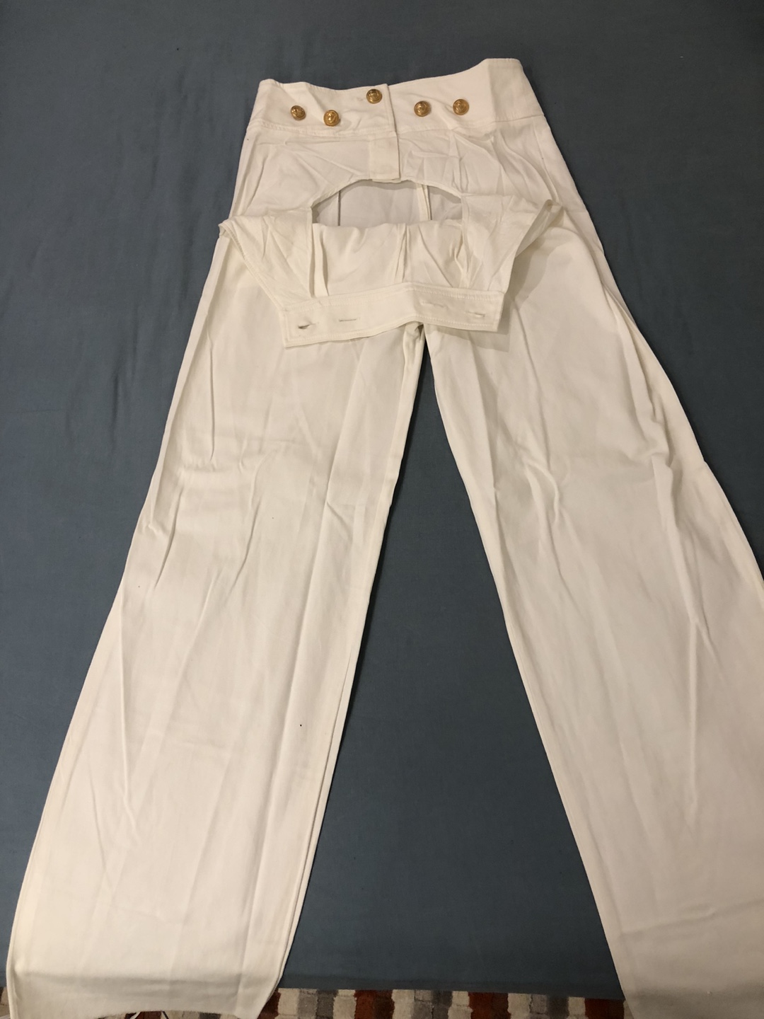 White High Waisted Wide Leg Trousers - photo 2