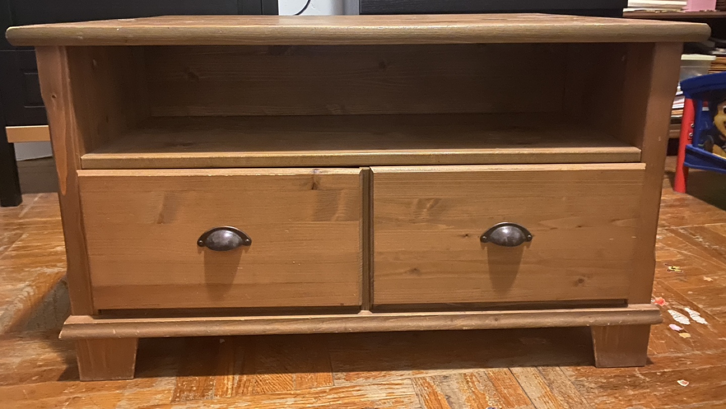 Wooden table with Drawers and Shelves