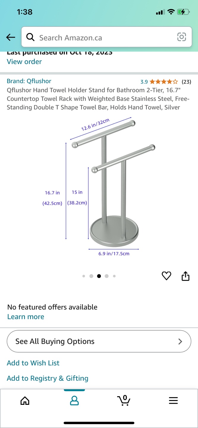 Countertop Hand Towel Holder Stand - 16.7” - photo 4