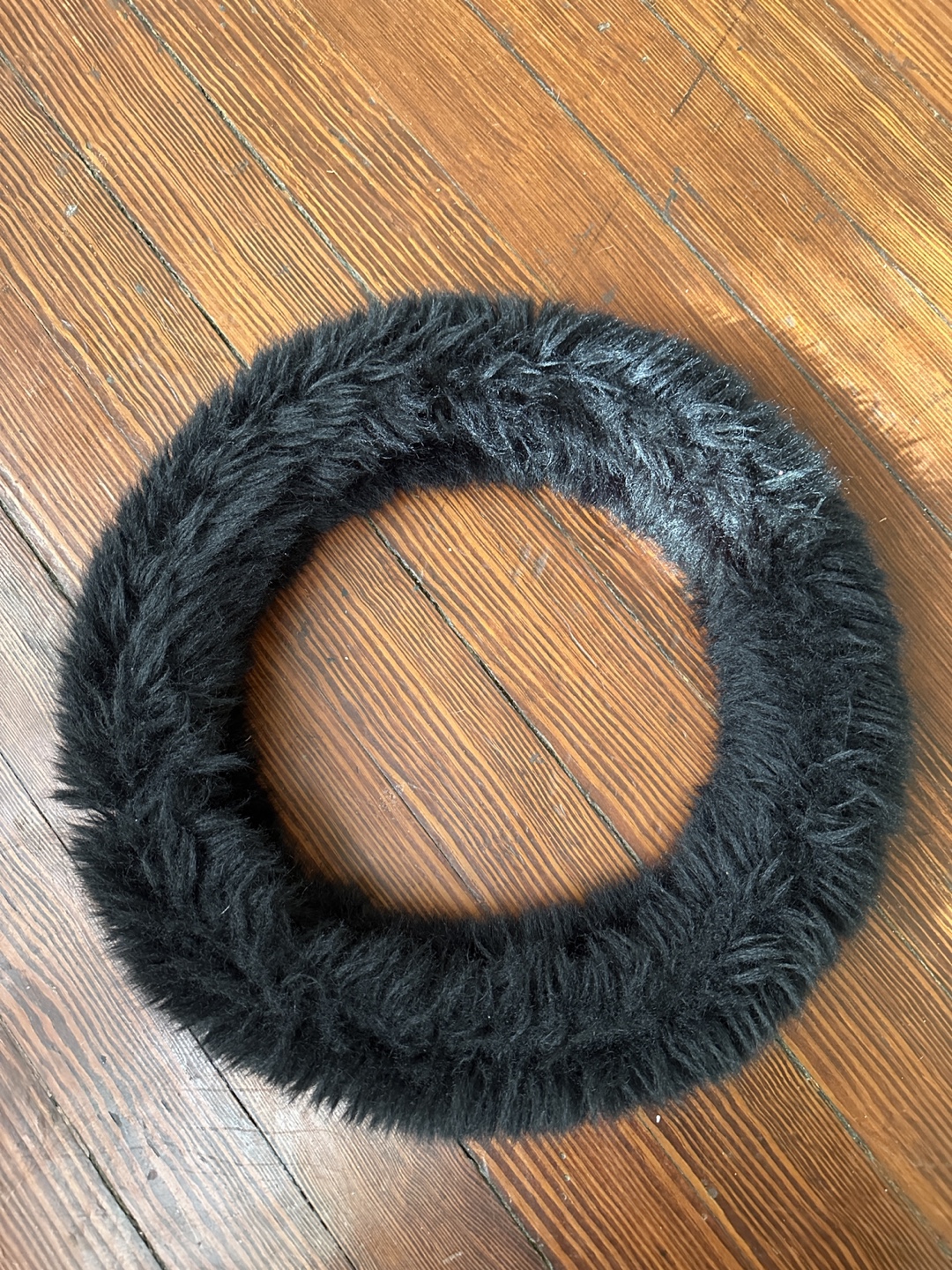 Black Furry Steering Wheel Cover #freecycle