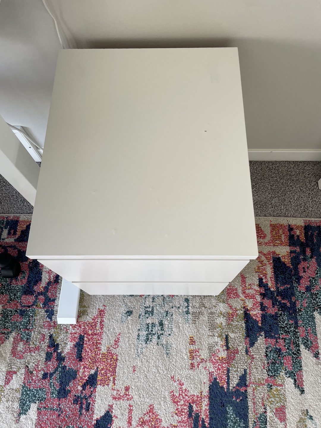 White Nightstand with Two Drawers - photo 2