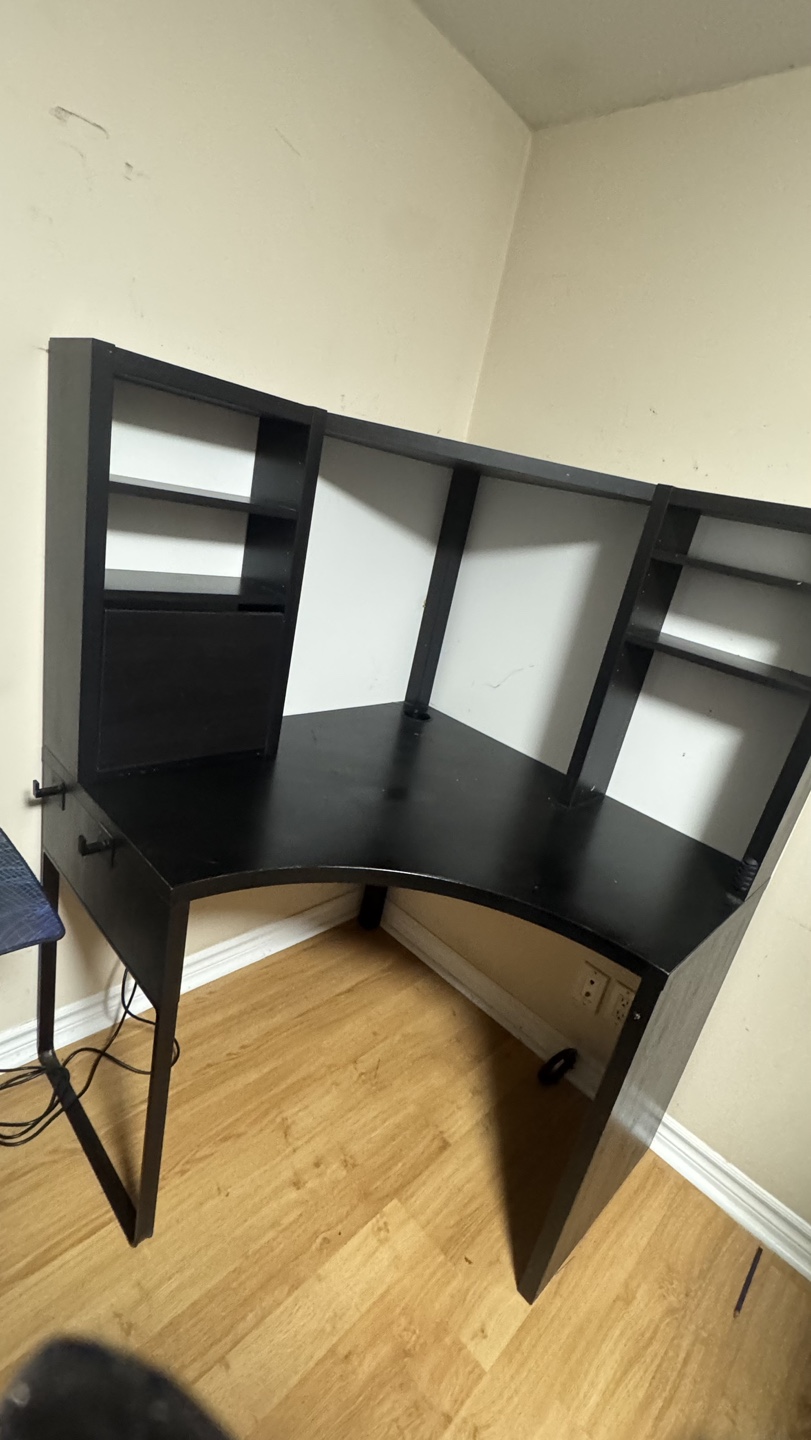 IKEA Corner Desk with Shelves
