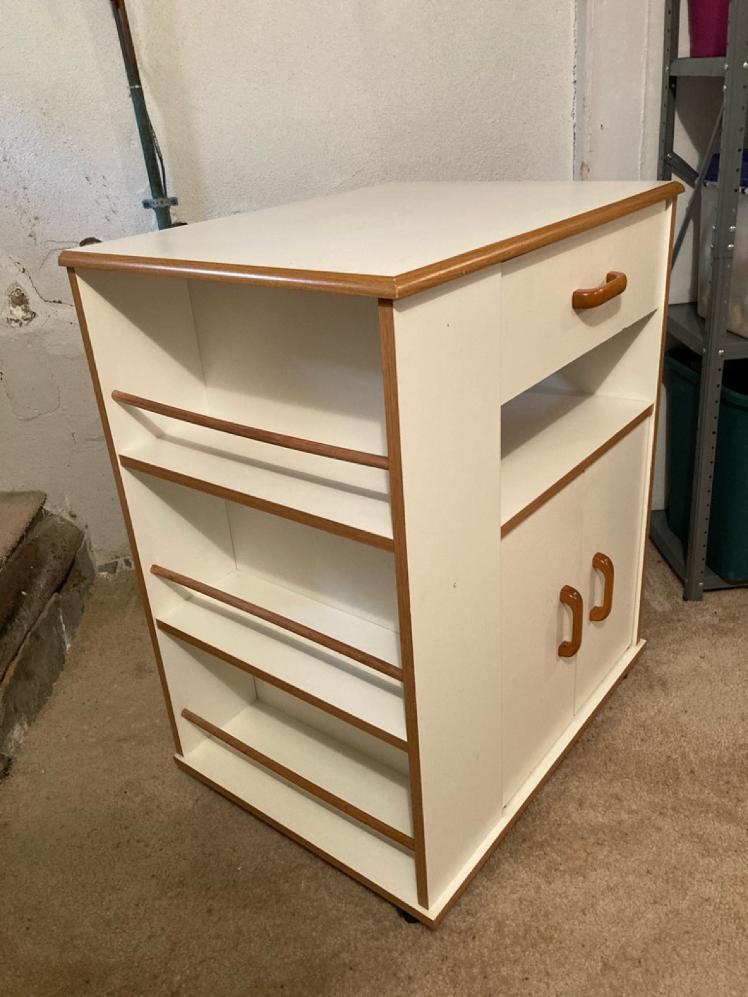White Kitchen Cart with Drawers and Shelves - photo 3