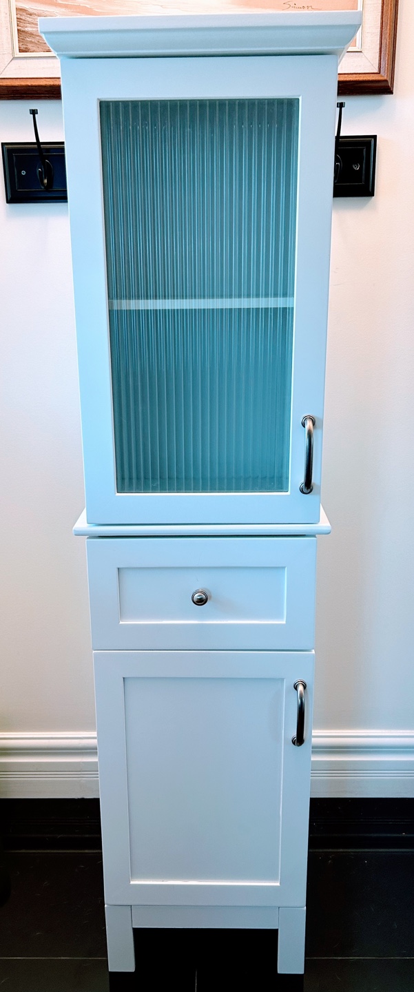 White Cabinet with Glass Door