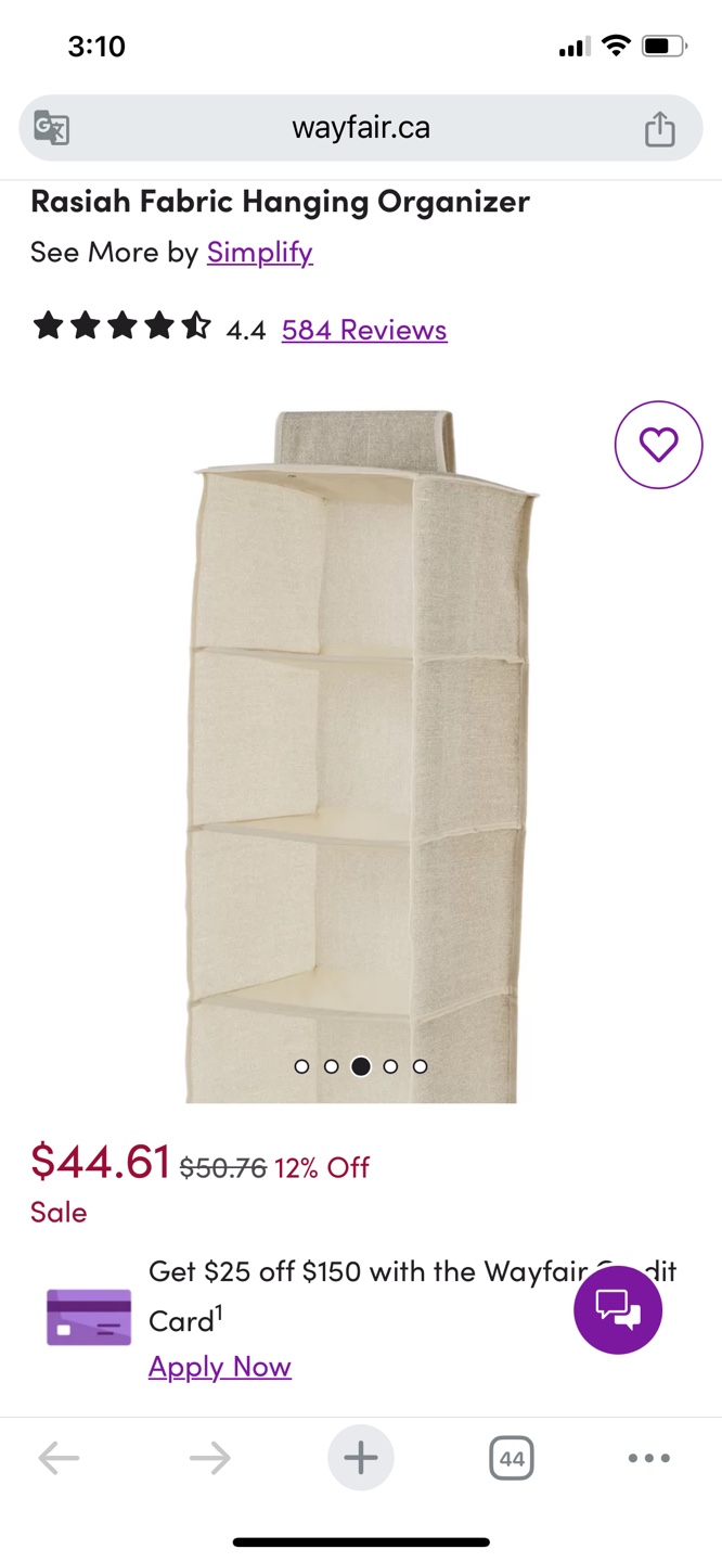 Wayfair Hanging Closet Organizer - photo 5