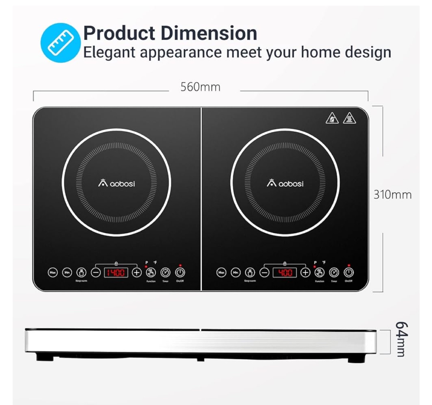 AOBOSI Double Induction Cooktop - photo 5