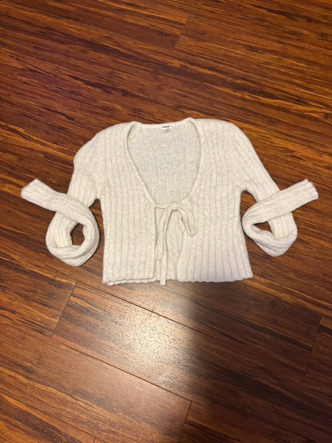Garage Tie Front Knit Sweater thumbnail