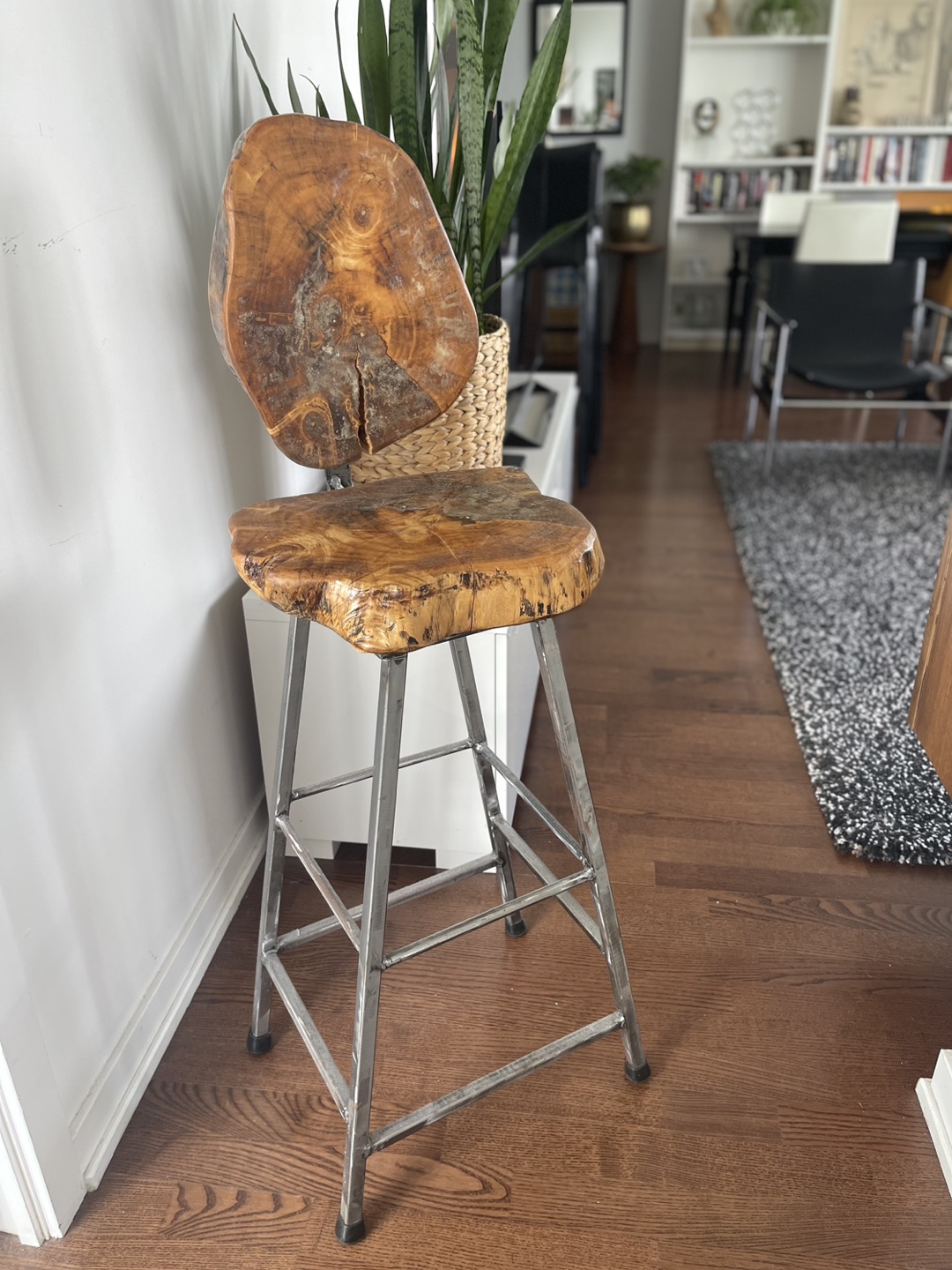 Live Edge Wood Bar Stool