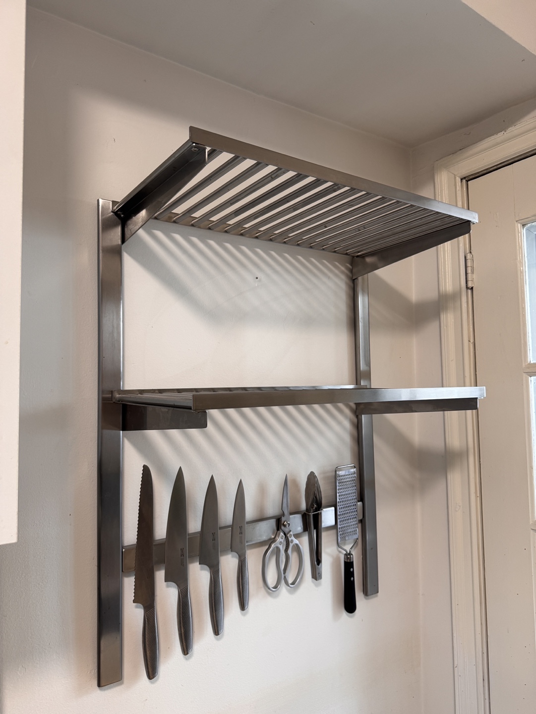 Stainless Steel Wall Mounted Shelf with Magnetic Strip - photo 2