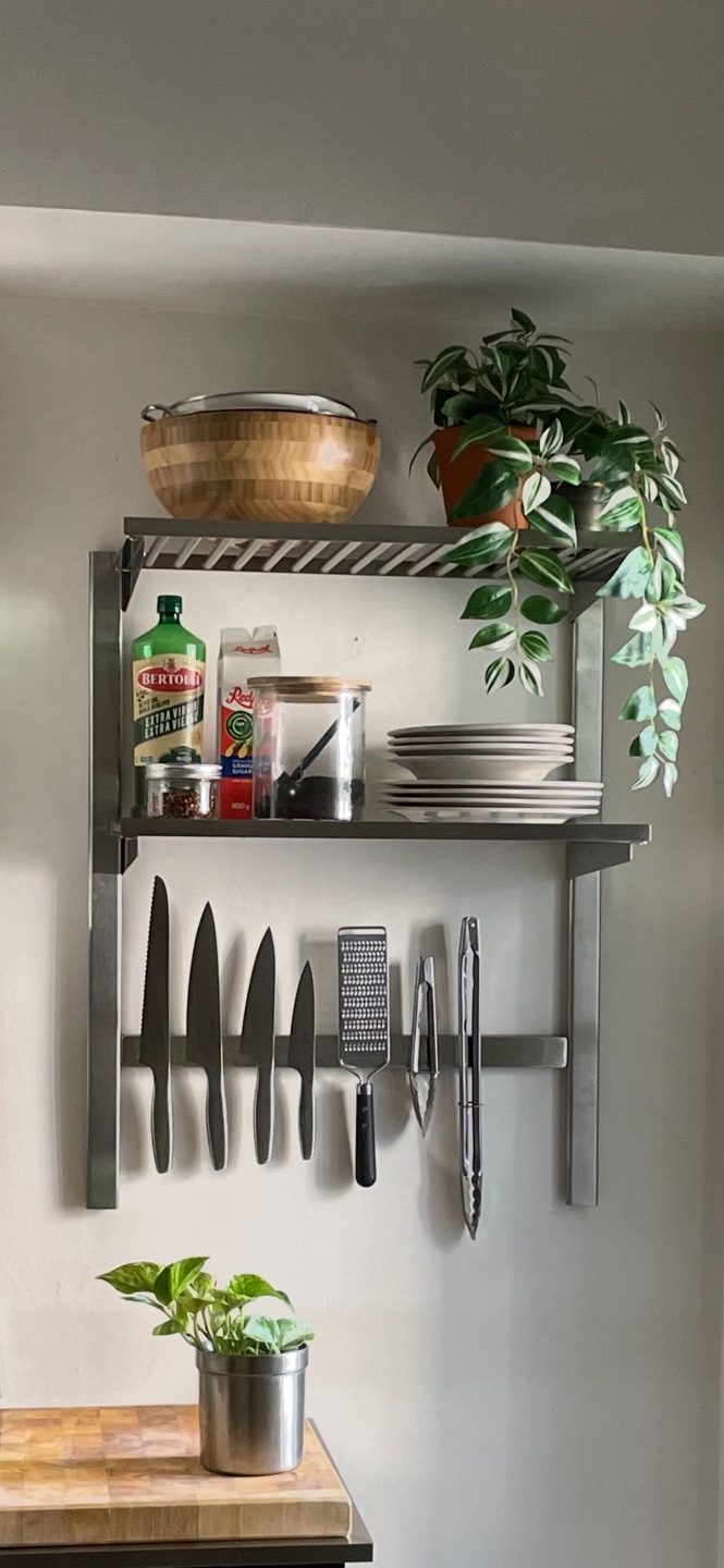 Stainless Steel Wall Mounted Shelf with Magnetic Strip - photo 3