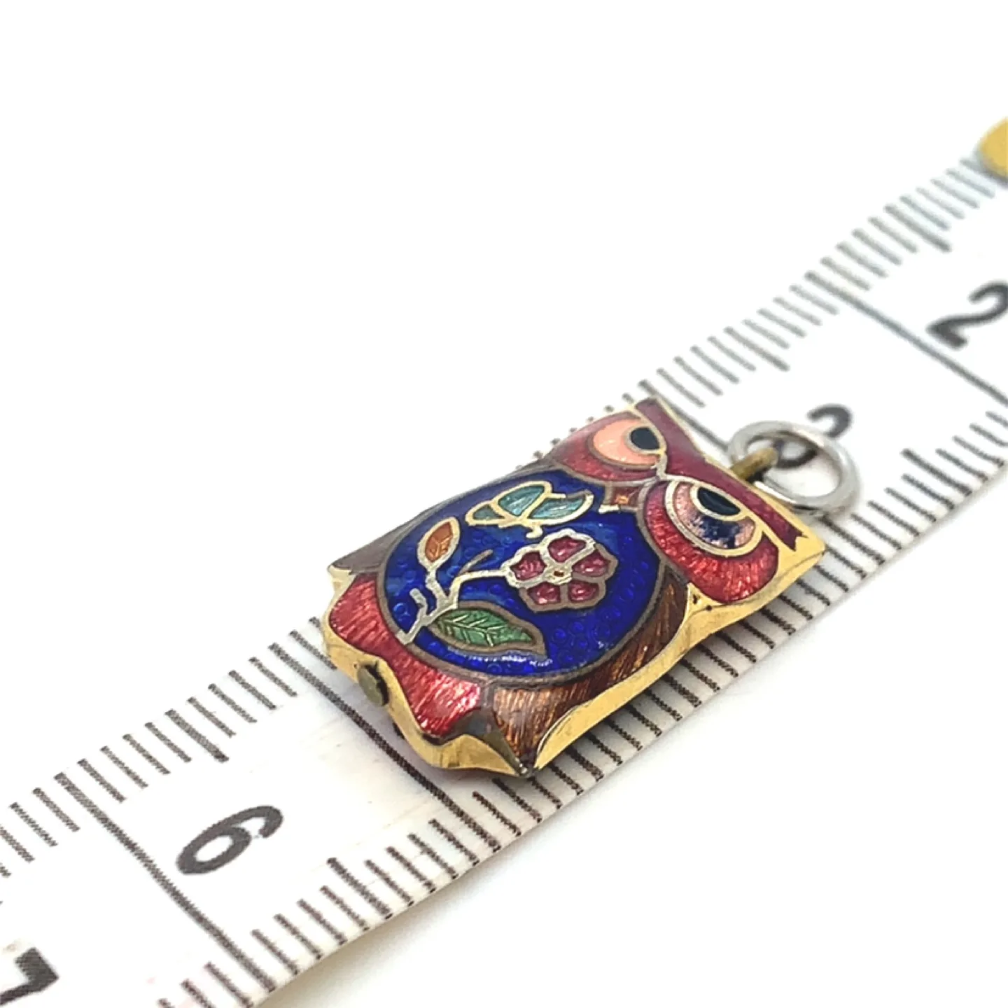 Cloisonné Vintage Enamel Owl Charm Pendant image indicator(6)
