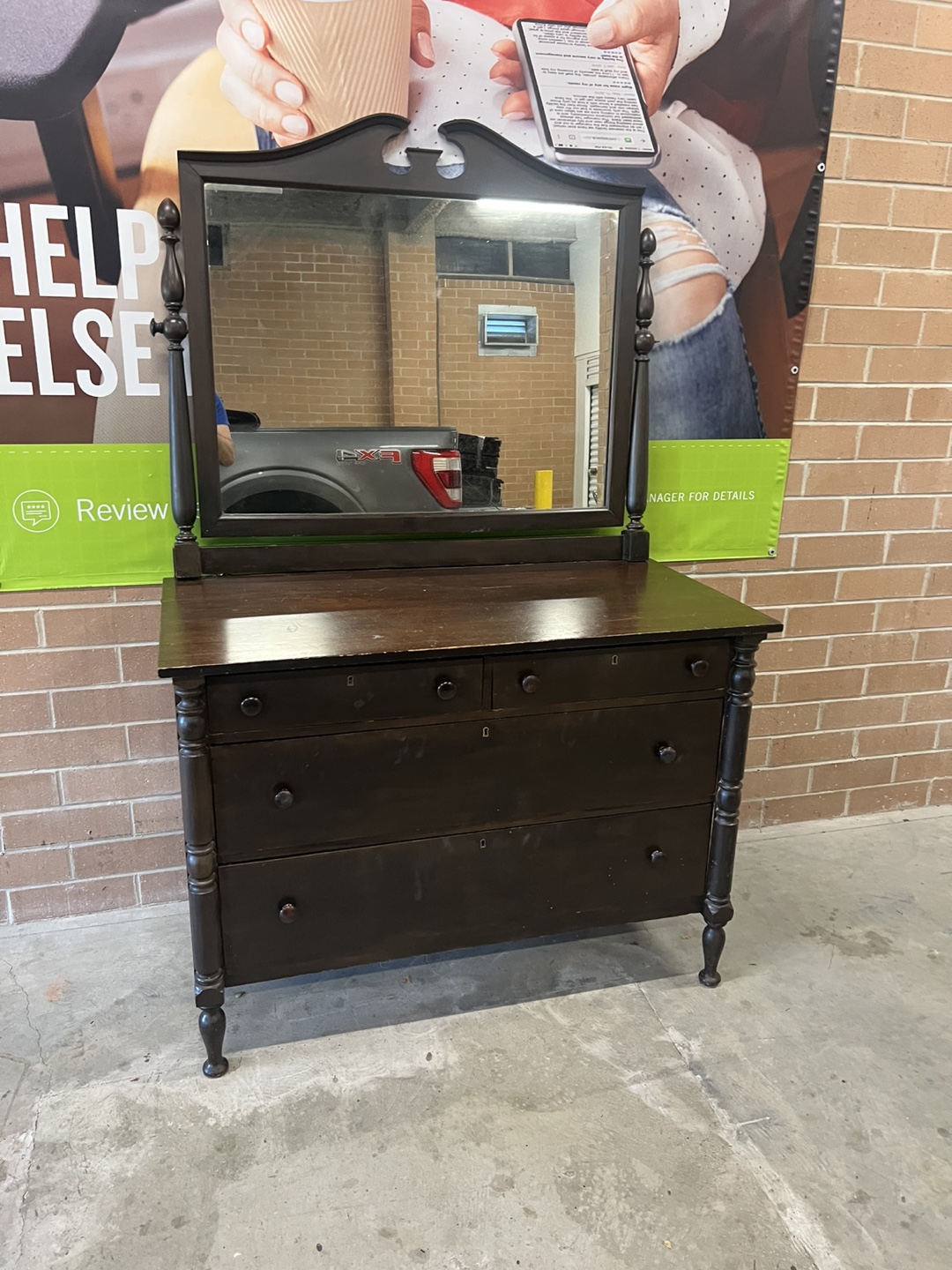 Antique Dresser with Mirror - photo 2