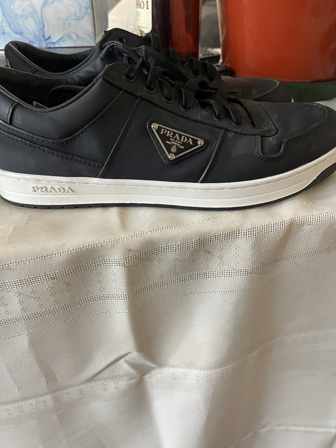 Prada Black Leather Sneakers