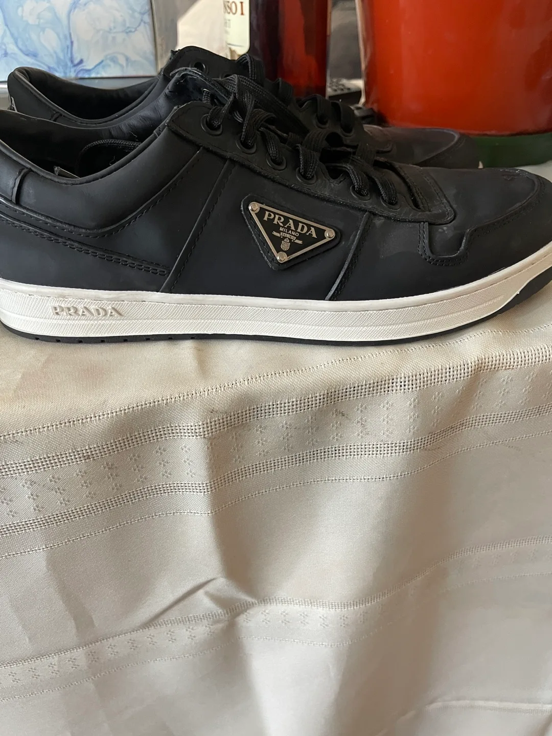 Prada Black Leather Sneakers thumbnail