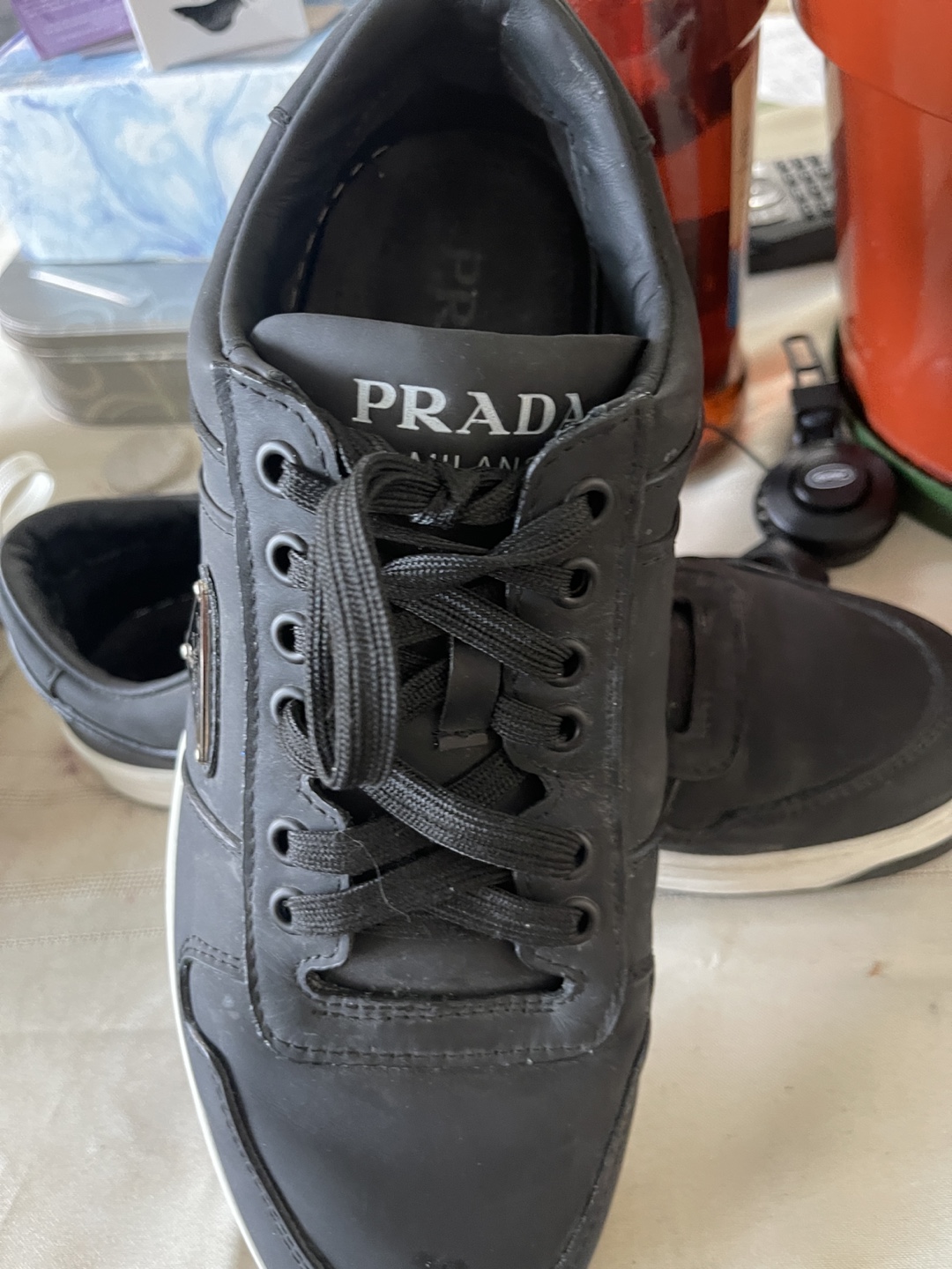Prada Black Leather Sneakers - photo 3