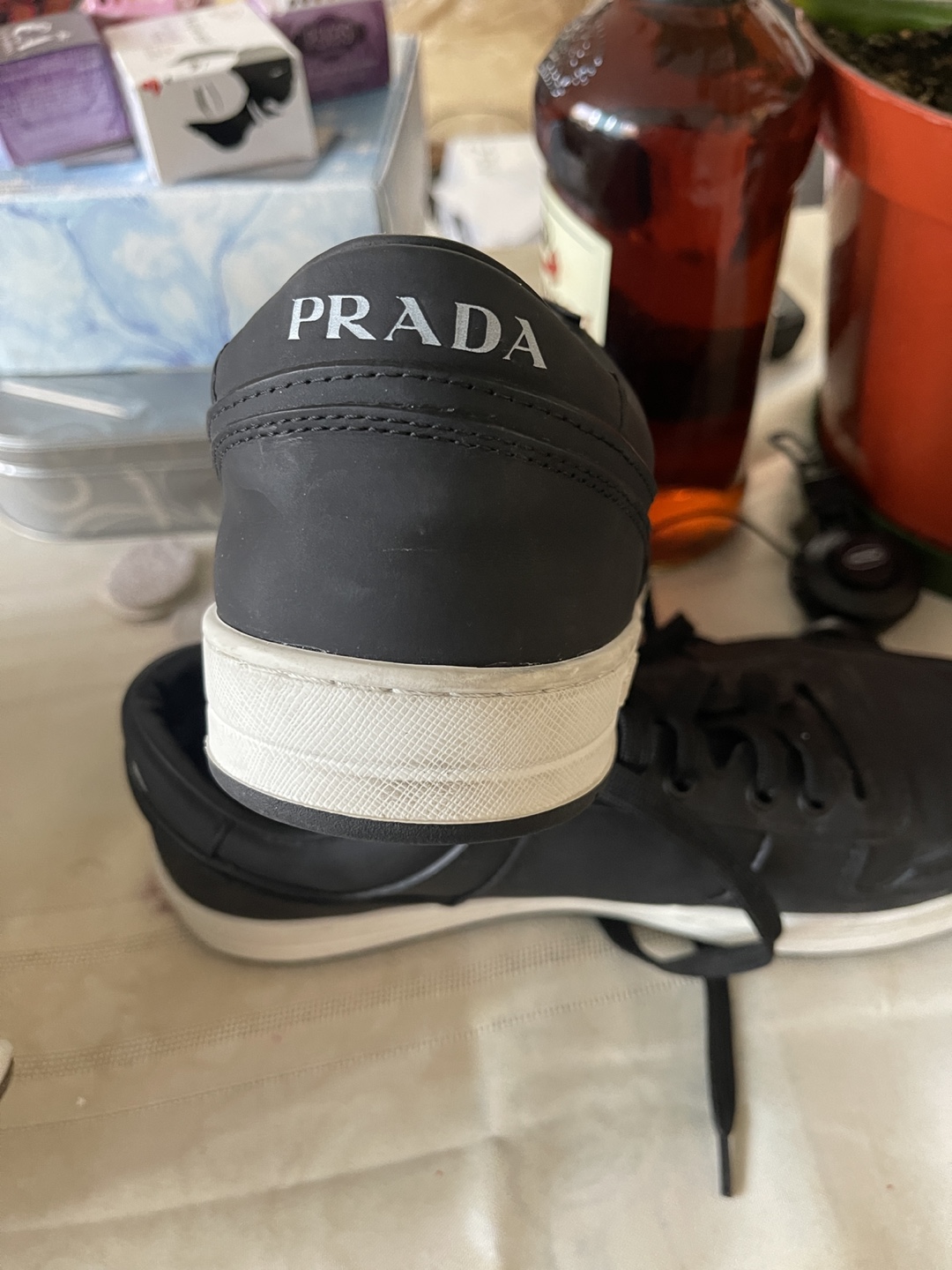Prada Black Leather Sneakers - photo 2